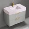 Pink Sink Bathroom Vanity, Wall Mounted, Modern, 32